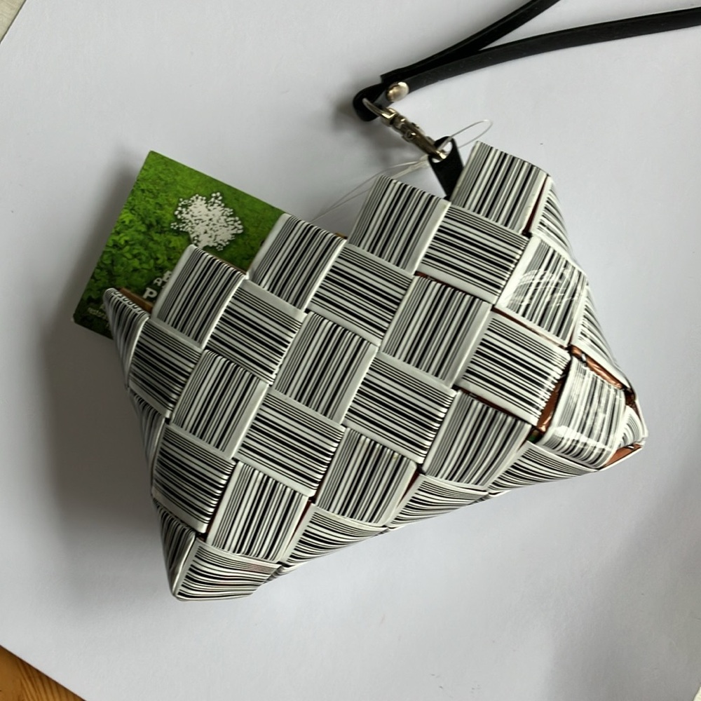 Ecoist wristlet barcode bag mini purse makeup cosmetics upcycled Y2K